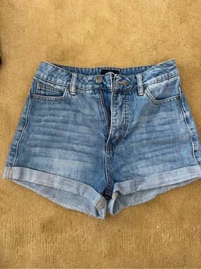 RVCA Light Blue Rolled-Hem Denim Shorts